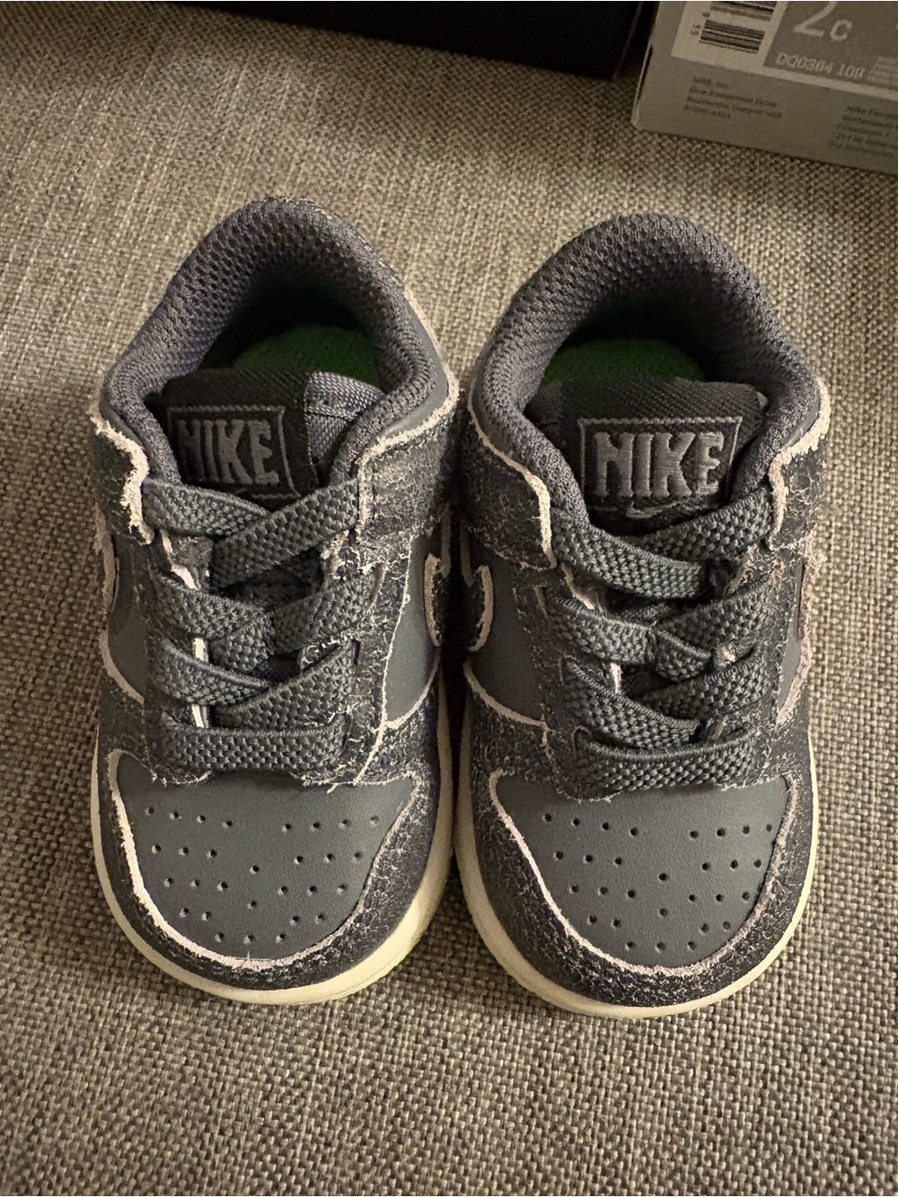 Nike Kids Gray and White Low-Top Sneakers